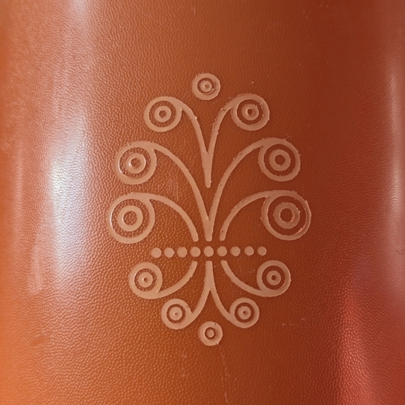 Tupperware Harvest Orange Florentine Dutch Tulip Retro 70s Canister Set 2-Piece - Picture 10 of 12